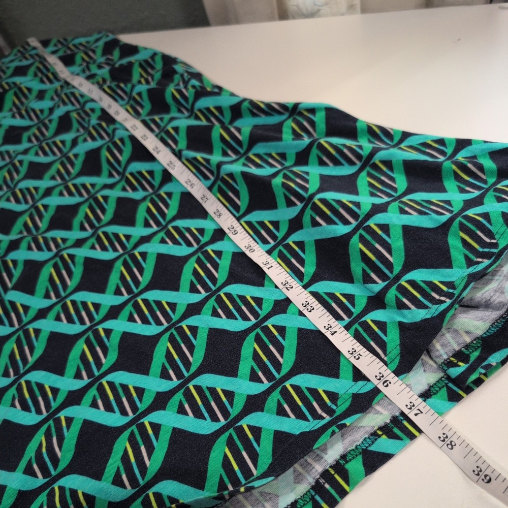 Svaha DNA Double Helix Science Dress Womens 12 Green Teal Organic Cotton Pockets - Picture 8 of 9